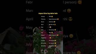 ACCORDING TO YOUR BIRTHDAY MONTH AAP SE KITNE LOG DARTE HAI BATANA JARUR DOSTO [upl. by Skutchan112]