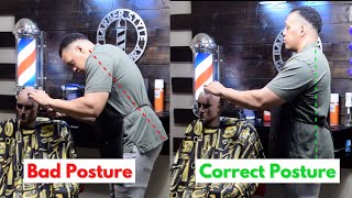 BEGINNER BARBER BASICS GOOD POSTURE BEHIND THE CHAIR [upl. by Inva908]