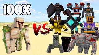 100 Golem VS ALL Golem in Minecraft [upl. by Ettenot]