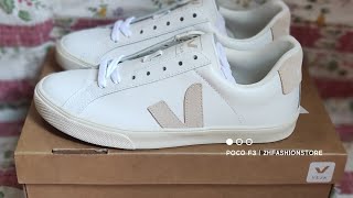 REVIEW DAN UNBOXING SNEAKER VEJA ESPLAR EXTRA WHITE SABBLE [upl. by Sidras]