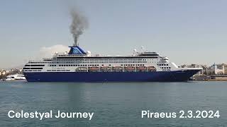 CELESTYAL JOURNEY departure from Piraeus Port [upl. by Shreeves485]