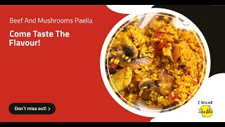 Delicious Beef and Mushroom Paella A Mouthwatering Recipe [upl. by Stormy704]