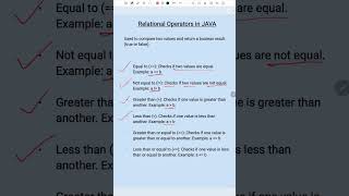 Java Relational Operators   amp More JavaOperators javaprogramming javatutorial javabasics [upl. by Senga]