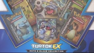 Rote amp Blaue Pokémon Kollektion Turtok EX  8 Generationen Booster Unboxing [upl. by Anifad96]