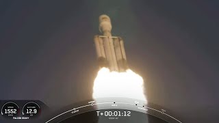 SpaceX Falcon Heavy launches classified USSF67 Space Force mission nails landings [upl. by Winthrop]