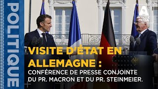 VISITE D’ÉTAT EN ALLEMAGNE CONFÉRENCE DE PRESSE CONJOINTE DE MACRON ET DU PRESIDENT ALLEMAND [upl. by Clarhe]