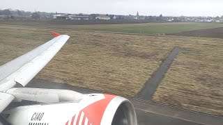 Nice engine sound Volotea Airbus A319 Take Off RWY23 at Strasbourg Airport Seat 03A [upl. by Audwin]