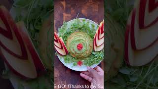 Fruit Art Semi Finale  Cantaloupe Flower with Apple Wings  Babe in the Kitchen [upl. by Ainevul191]