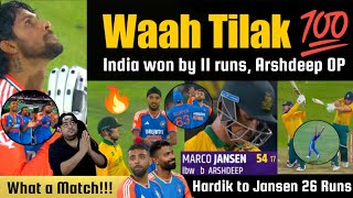 Gazab Victory 🇮🇳 Brilliant Tilak Varma 💯  Unbelievable Jansen 🔥 India vs South Africa 3rd T20 [upl. by Meier]