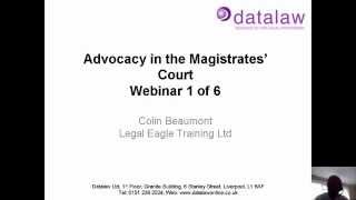 Advocacy in the Magistrates Court [upl. by Eybbob723]