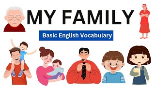 Learn Family Members with Names My Family Members  Learn About Family  Basic English Learing [upl. by Conny]