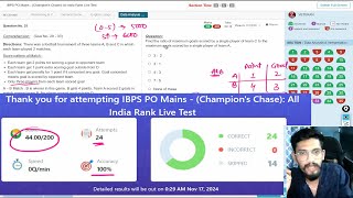 Live Mock 😲 I Scored 44 Marks in Quant  Learn Approach and Importance of QSS  IBPS PO MAINS 2024 [upl. by Moritz228]