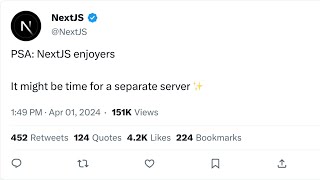 Why You Need A Separate Server When Using NextJS [upl. by Lozar716]