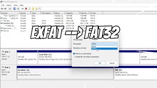 Format exFAT to FAT32 SOLUTION [upl. by Aneled939]