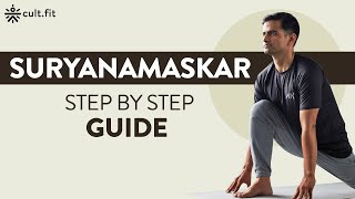 Suryanamaskar Step By Step Guide  Surya Namaskar  Yoga At Home  Yoga Routine  Cultfit [upl. by Frodine]