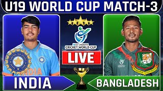 live u19 world cup india19 vs bangladesh19 match3  today live cricket match  u19worldcup [upl. by Adnot]