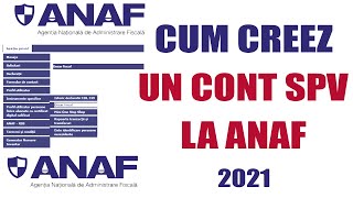 Cum creez un cont ANAF SPV  2022 [upl. by Paloma488]