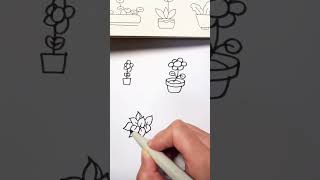 Potted plant sketches Childrens sketches Flowers and plants sketches Parentchild sketches Lear [upl. by Estevan]