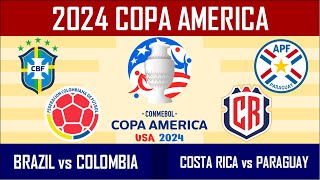 Prediction BRAZIL vs COLOMBIA  COSTA RICA vs PARAGUAY  2024 Copa America [upl. by Schargel]