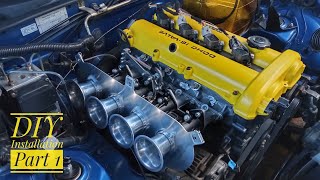 MX5 NB Jenvey ITB Kit Installation  Part 1 [upl. by Netsirhc]