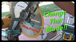 How to change a miter saw blade DeWalt DWS780 miter saw [upl. by Eehc]