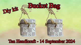 Tutorial ke 1665  Diy kit Sewing Bucket Bag Leather craft [upl. by Elyod]