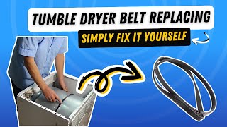 How to Fit A Belt to a tumble Dryer changing and replacing [upl. by Creath]