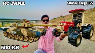 Rc Swaraj 855 Tractor Vs Rc High Speed Military Tank Unboxing [upl. by Ogdan617]