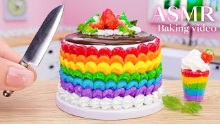 Mini Rainbow Chocolate Strawberry Cake 🌈🍓 ASMR Miniature Baking Videos Compilation [upl. by Aehs310]