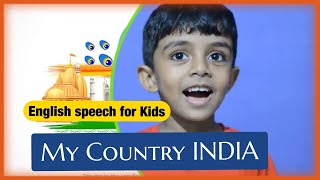 English Speech for Kids quotMy Country Indiaquot by LKG Student Ishaan [upl. by Ahsiekyt]