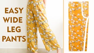 ALL SIZES Easy To Make A Pair Of Wide Leg Pants For Beginners  Thuy Sewing [upl. by Gambrell]