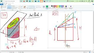 Volume dun cylindre tronqué par la moyenne dun rectange  Méthode 2 [upl. by Tedder]