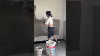 How to Prepare Tiles Wall ​ Wall paint​ Fast amp Beauty part 6070 [upl. by Ocimad]