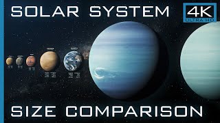 Solar System  Size Comparison 4K UHD [upl. by Ekalb291]