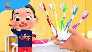 5 Finger Family Good Habits tooth brush routine Song  BluLoo Nursery Rhymes amp Kids Songs [upl. by Ylrebnik72]