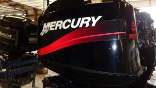 6M4J89 Used 2002 Mercury 50ELPTO 50HP 2Stroke Remote Outboard Boat Motor 20quot Shaft [upl. by Benge]