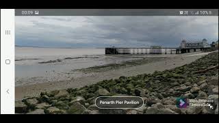 Penarth Pier at low water fishing mark [upl. by Buffy]