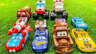 Disney Pixar Cars Lightning Mcqueen Dinoco Mater Hudson Axlerod Finn Frank Guido Mack Shu [upl. by Damalus773]