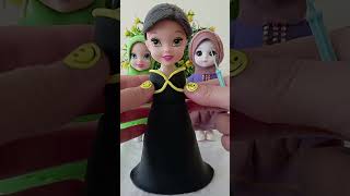 How To Make A Dress For A Barbie Doll With Polymer Clay  Creative ideas  ASMR  DIY  Hand Made [upl. by Okiek]