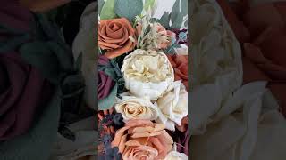 Rinlong 137 Terracotta Cascading Bridal Bouquet Wedding Flowers bridalbouquet [upl. by Swarts]