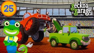 Max the Monster Truck Breaks Down  Geckos Garage  Educational Videos For Children [upl. by Aara]