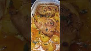 Easy baked chicken amp potatoes recipe shorts [upl. by Berlin]