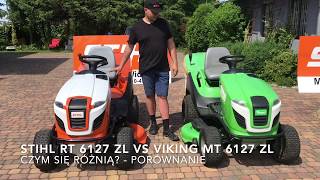 PORÓWNANIE Traktory ogrodowe STIHL RT 6127 ZL vs VIKING MT 6127 ZL  Czym się różnią  MIRBAR [upl. by Ahgiel]