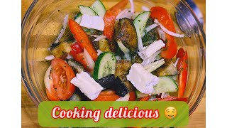 Fried Eggplant SaladSALAD RECIPE refreshingsalad [upl. by Ahsinyar]