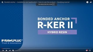 RKER II bonded anchor – installation and application – how to use the product – Rawlplug tutorial [upl. by Ekusuy]