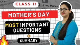 Mothers Day English Class 11  Important Questions  Summary in Hindi  CBSE  English World [upl. by Ainna]