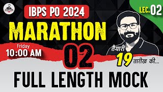 IBPS PO 2024  Reasoning Full Length Mock 2  By Saurav Singh [upl. by Ynnavoig]