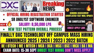 DXC Technology Official Mass Hiring Announced  OFF Campus Drive For 2025  2024  2023  2022 Batch [upl. by Yrtua]