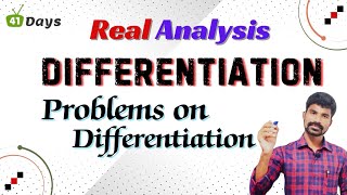 Real analysis  Differentiation  Problems on Differentiation [upl. by Glory]