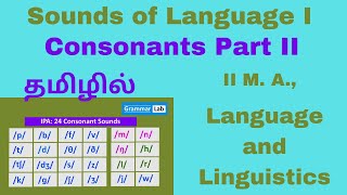 Sounds of Language  Consonants Part II Explanation in Tamil Fricative Consonant sounds [upl. by Lyford]